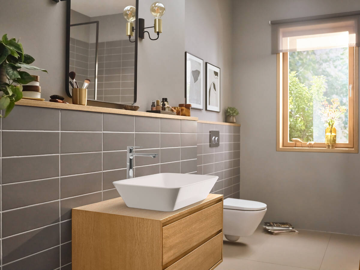 REBRIS E змішувач для умивальника 240, CoolStart,EcoSmart +, хром