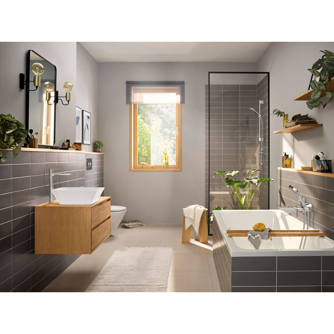 REBRIS E змішувач для умивальника 240, CoolStart,EcoSmart +, хром