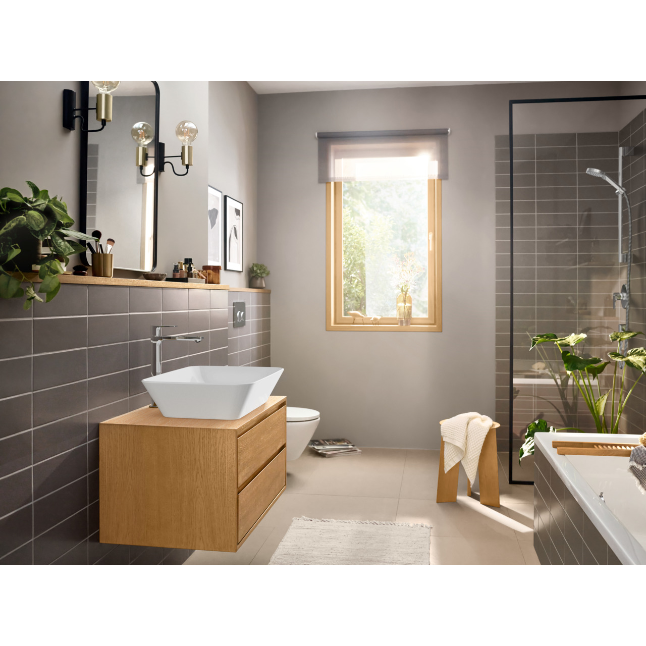 REBRIS E змішувач для умивальника 240, CoolStart,EcoSmart +, хром