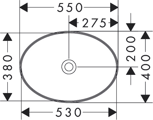 XUNIVA D умивальник 55*40см без отв, без переливу