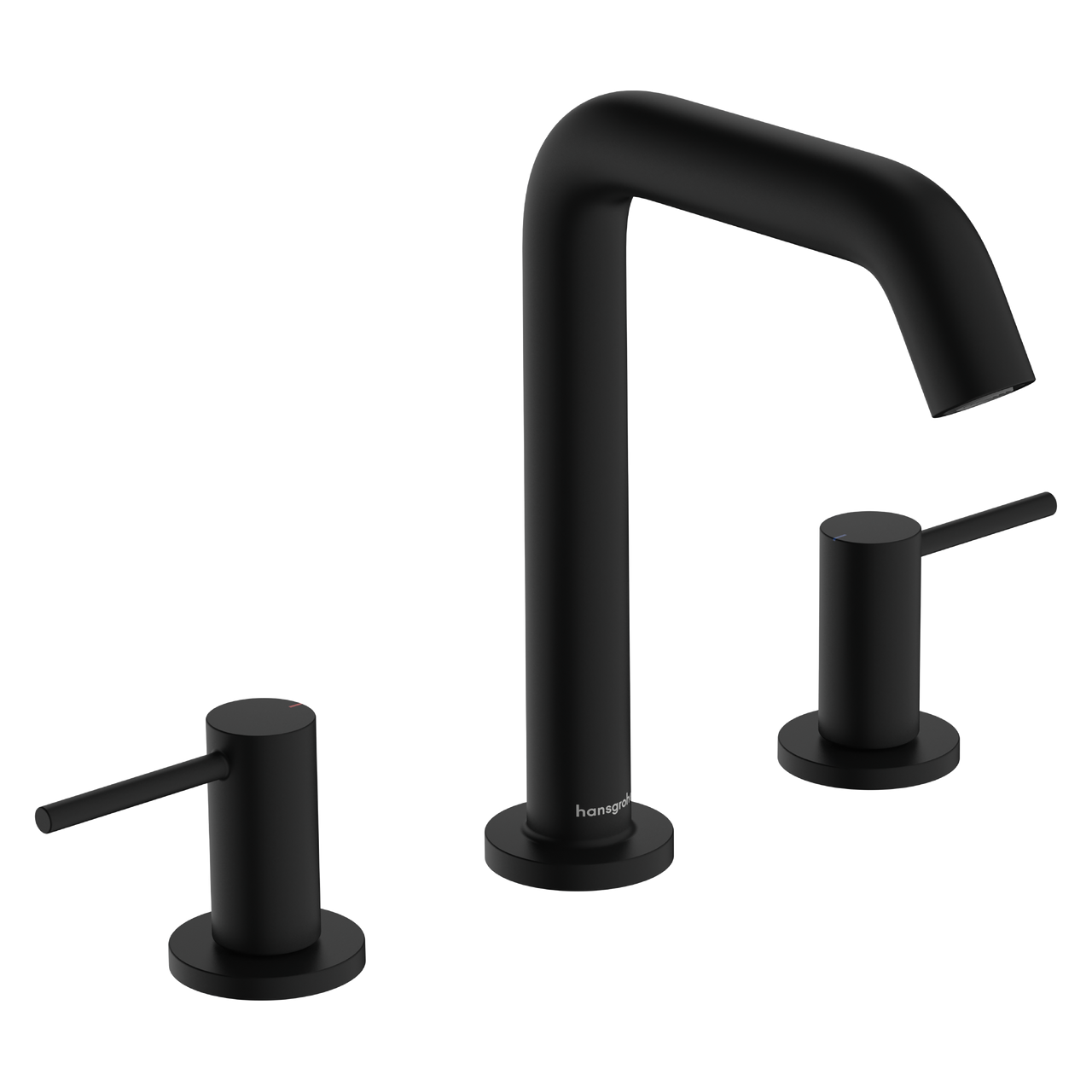 TECTURIS S змішувач для умивальника на 3 отв зі зливним гарнітуром,  колір чорний матовий