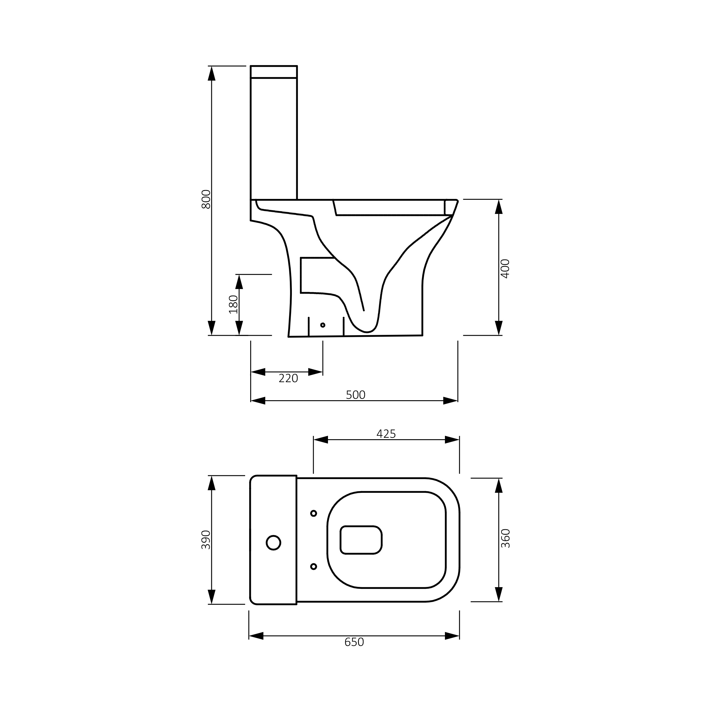 FEEL Rimless компакт не пристінний з бачком 65*39*80см, сидіння duroplast slow-closng