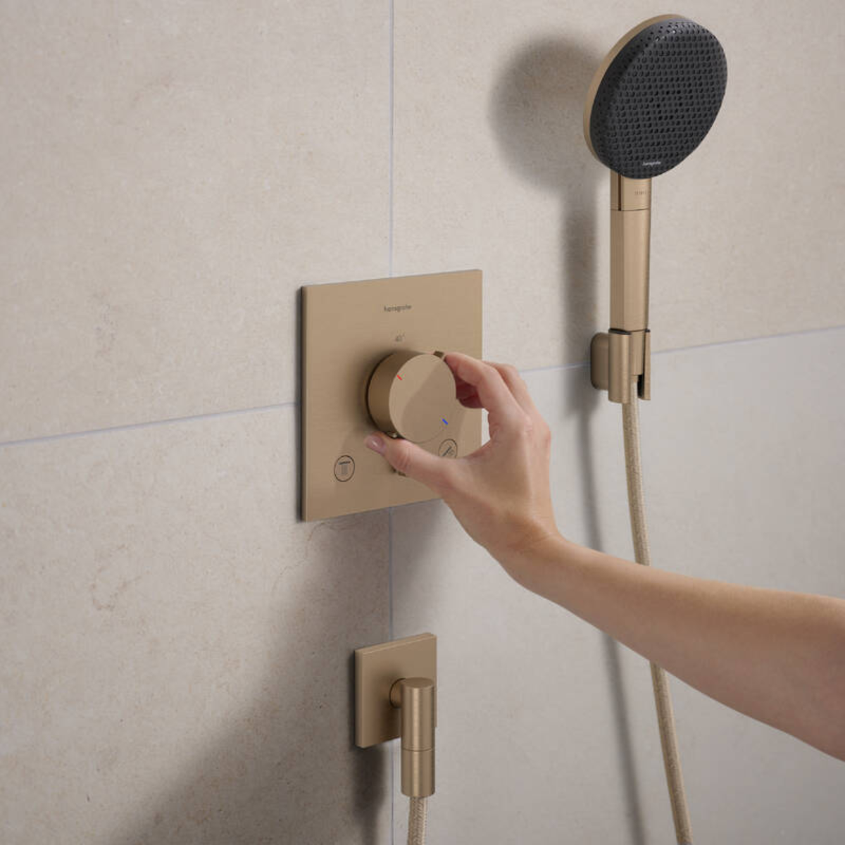 RAINDANCE ALIVE SELECT S душовий набір EcoSmart (ручний душ 3режими, шланг, тримач), шліфованна бронза