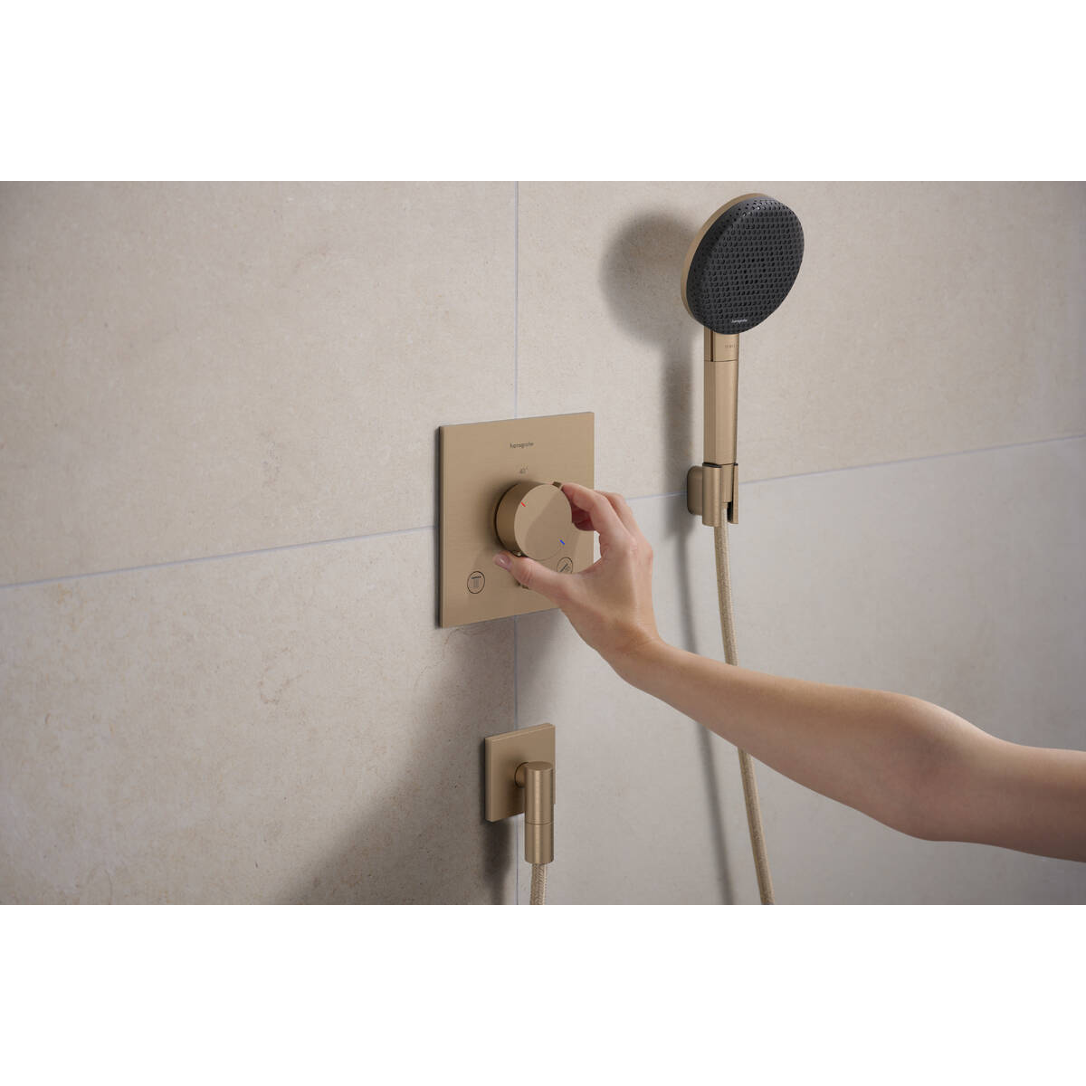 RAINDANCE ALIVE SELECT S душовий набір EcoSmart (ручний душ 3режими, шланг, тримач), шліфованна бронза