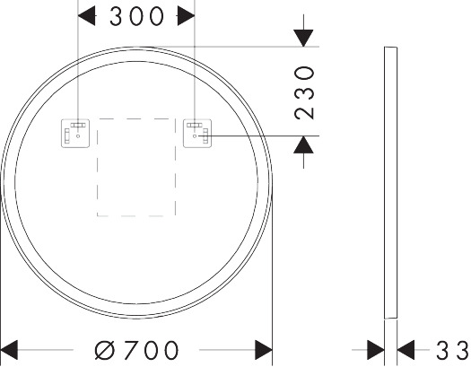 XARITA LITE S дзеркало 70см з LED підсвічуванням