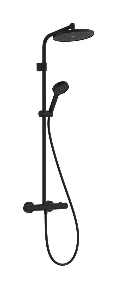 ACTIVERA S 240 1jet EcoSmart Showerpipe душова система з термостатом, чорний матовий
