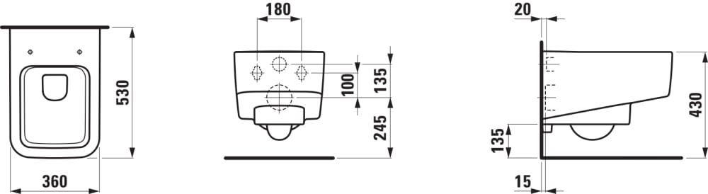 PRO S Rimless підвісний унітаз в комплекті з сидінням slow closing