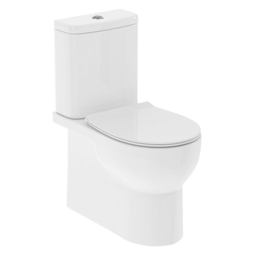 BAUTA унитаз напольный безободковый 34,7*61*79см, гор. выпуск, с сидением Slim Soft Close