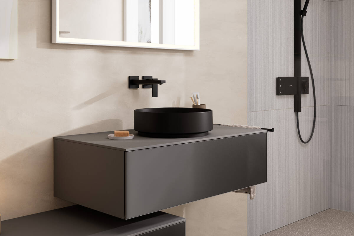 XUNIVA EVO S умивальник 40*40см без отв, без  переливу, чорний матовий