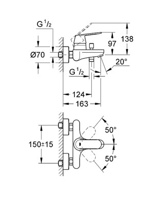 EUROSMART Cosmo-змішувач на ванну GROHE 32831000