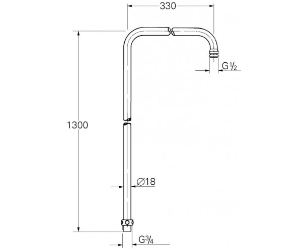 RELEXA PLUS-Вертикальний кронштейн для верхнього душу GROHE 27304000
