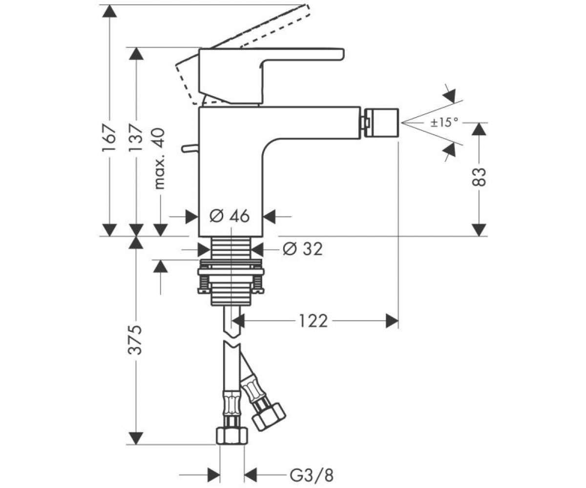 Metropol S - змішувач на біде HANSGROHE 14262000
