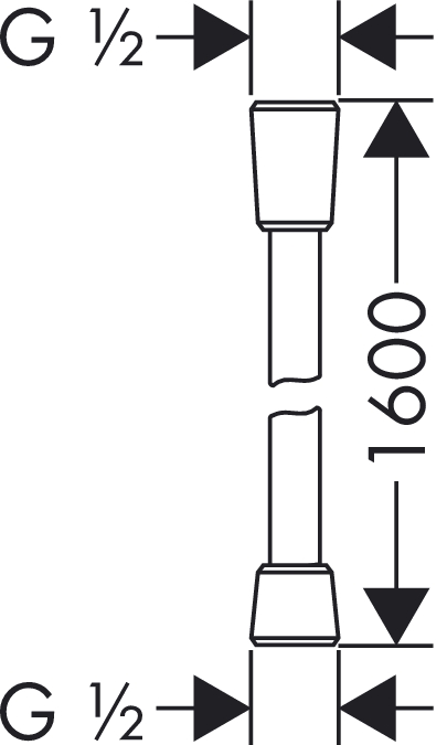 Isiflex``B - душовий шланг висока гнучкічть 1,60 м, (хром) HANSGROHE 28276000