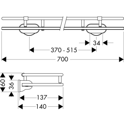 Axor Carlton (1) - полка скляна HANSGROHE 40352000