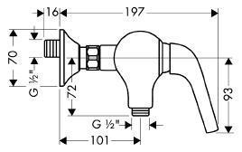 Axor Terrano - змішувач в душову кабіну (хром) HANSGROHE 37600000