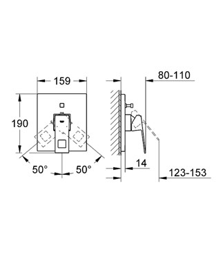 Grohe Eurocube Змішувач для ванни, одноважний