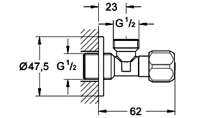Grohe Кутовий вентиль, універсальний, 1/2 (10штук)