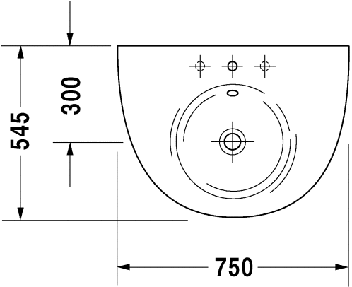 STARCK 1 Умивальник * 750мм Stark1