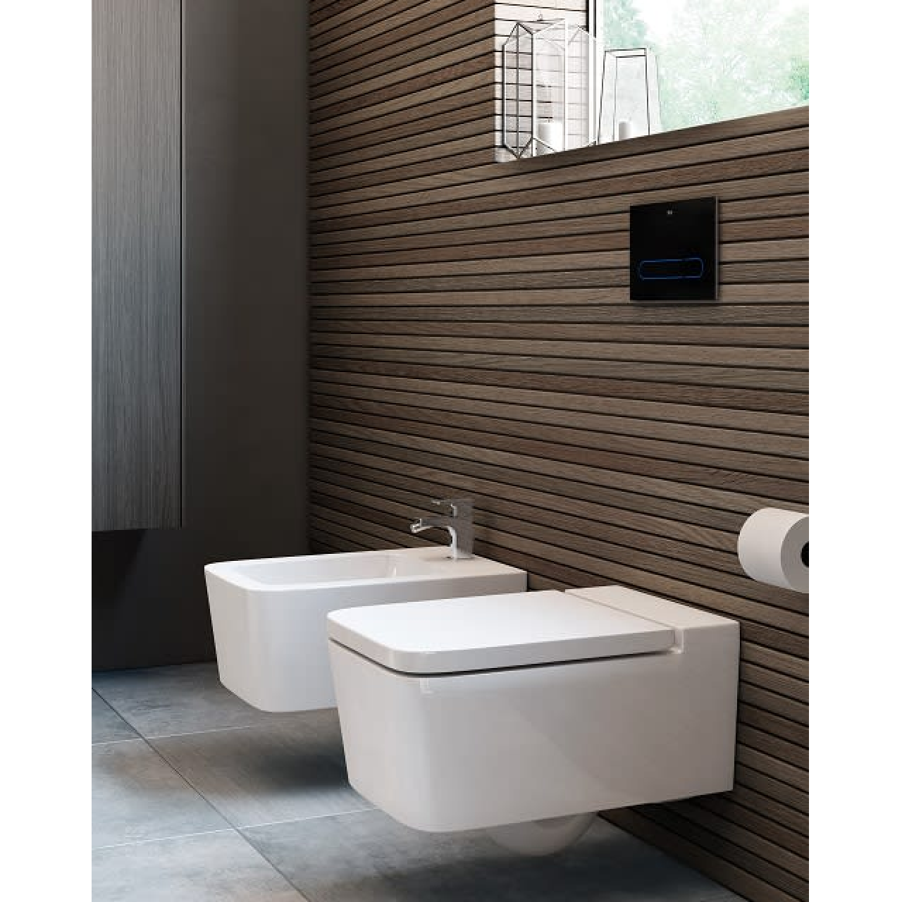 INSPIRA Square унiтаз 370*560*440мм, пiдвiсний, квадратний, Rimless, горизонтальний випуск