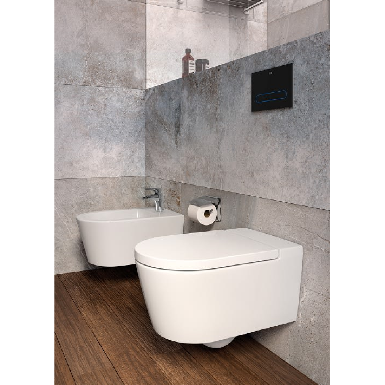 INSPIRA Round унiтаз 370*560*440мм, пiдвiсний, круглий, Rimless, горизонтальний випуск
