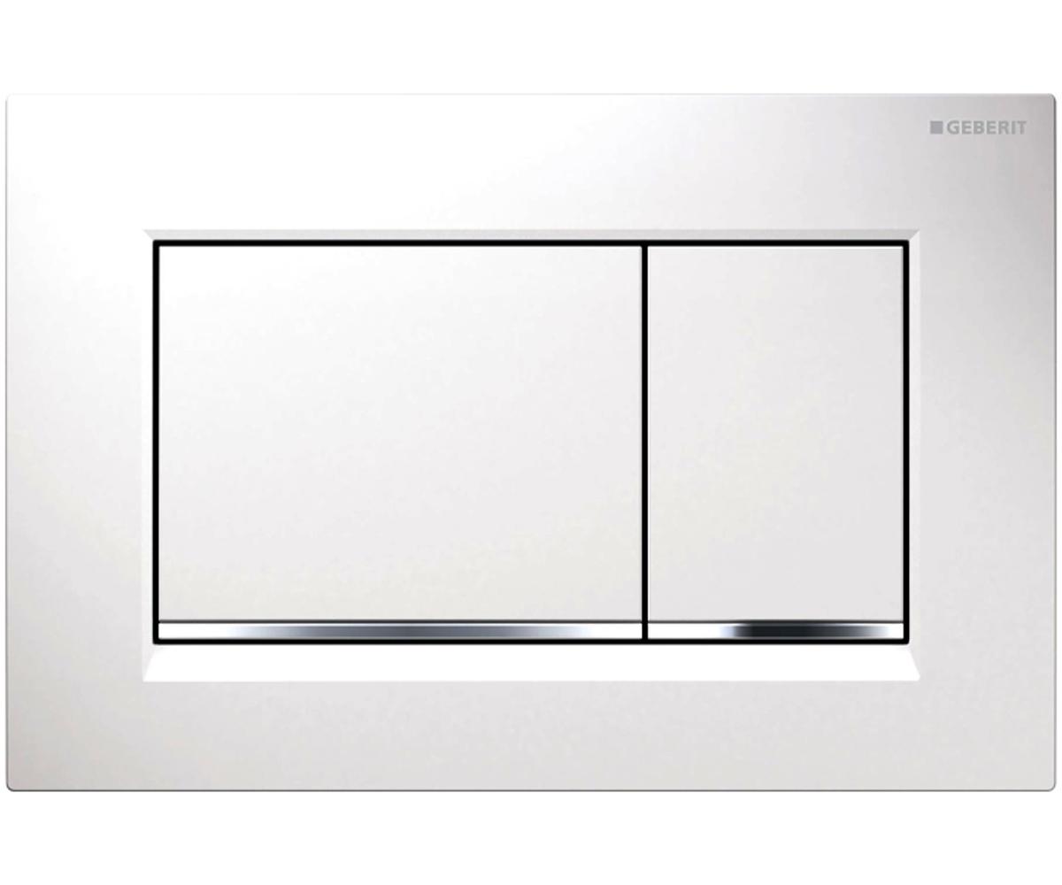 SIGMA20 SQUARE змивна клавіша для подвійного змиву, білий /глянцевий хром