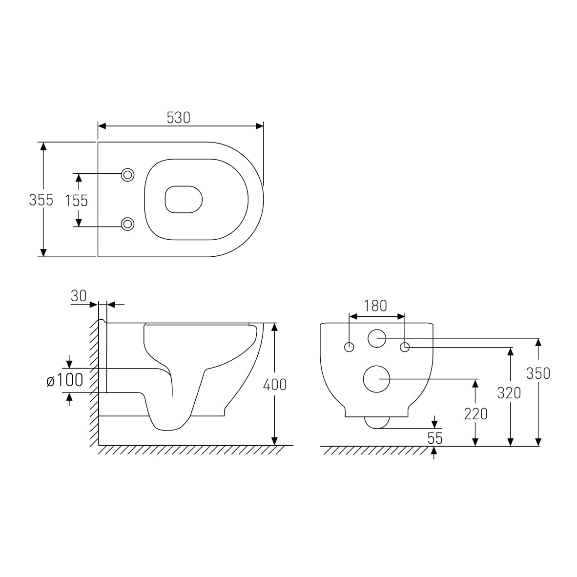 ALTEA Rimless унитаз подвесной (53*35,5*40см, в комплекте с сидением Duroplast Slim slow-closing)