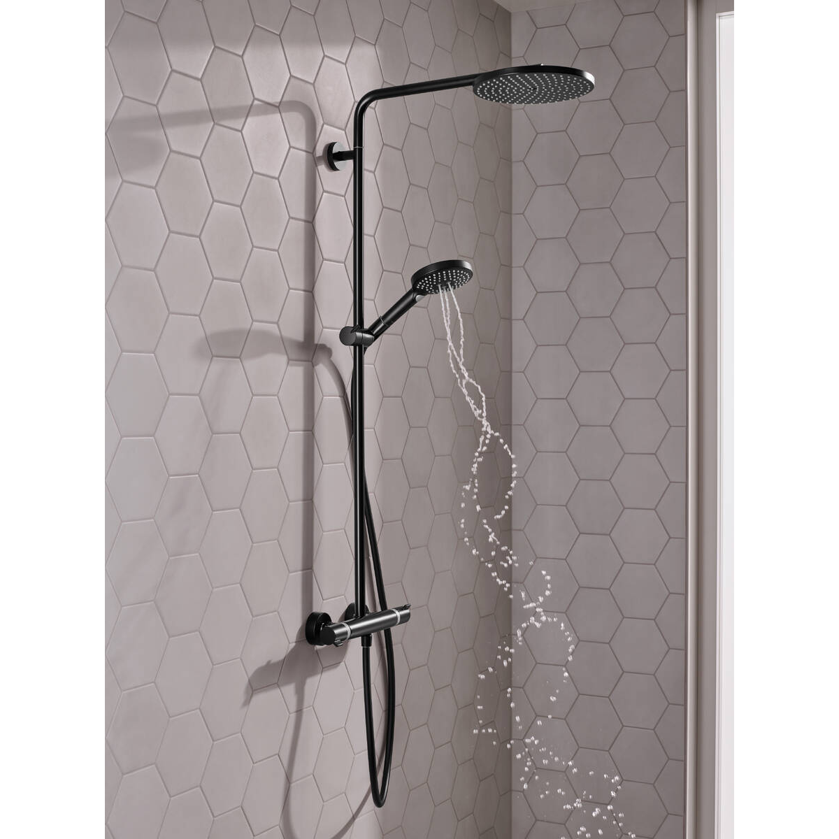 Raindance Select S Душова система Showerpipe 240 1jet P, з термостатом, колiр покриття матовий чорний