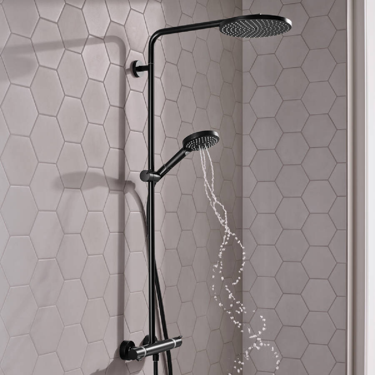 Raindance Select S Душова система Showerpipe 240 1jet P, з термостатом, колiр покриття матовий чорний