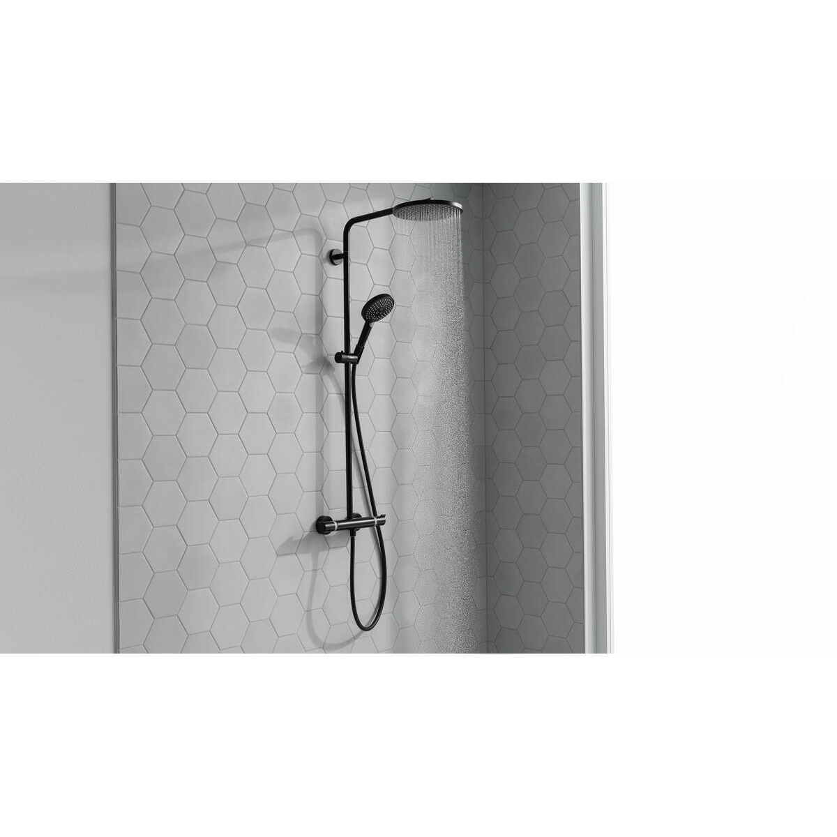 Raindance Select S Душова система Showerpipe 240 1jet P, з термостатом, колiр покриття матовий чорний