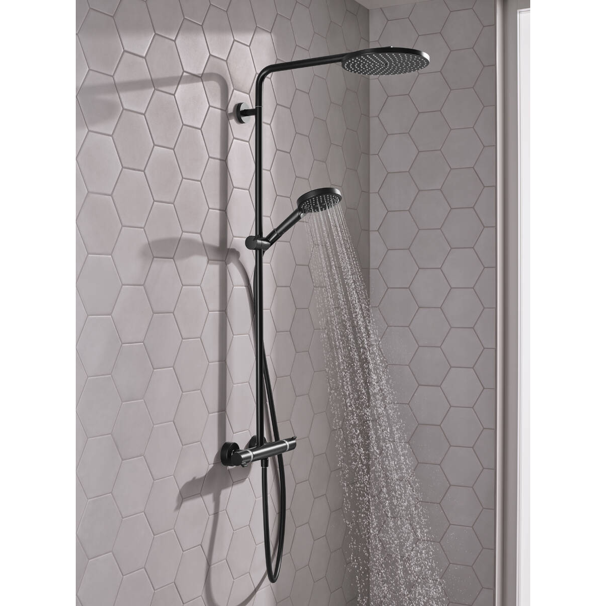 Raindance Select S Душова система Showerpipe 240 1jet P, з термостатом, колiр покриття матовий чорний