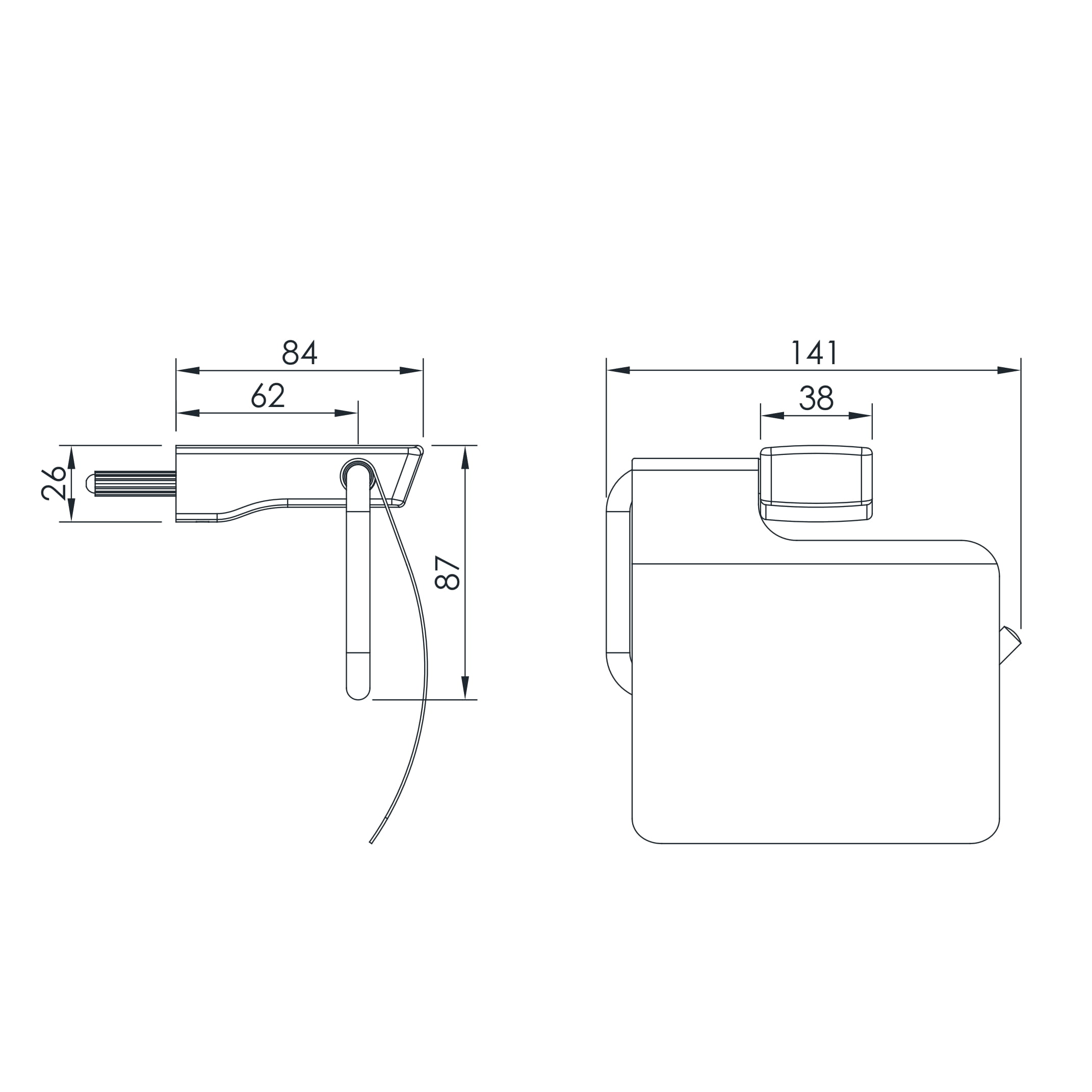 GRAFIKY тримач для туалетного паперу, чорний нікель