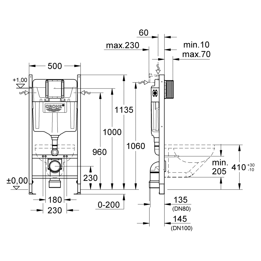 Інсталяція для унітаза GROHE RAPID SL 3884000S