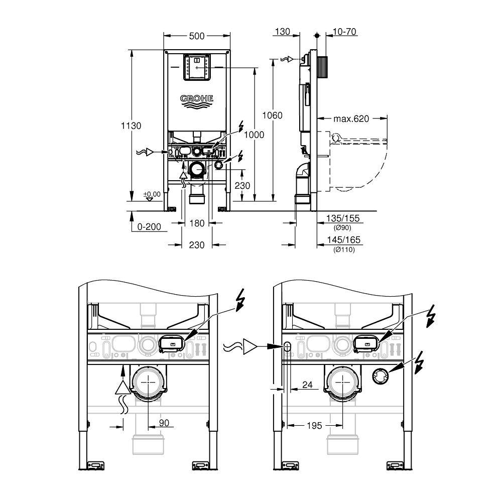 Інсталяція для унітазу GROHE RAPID SL 39596000