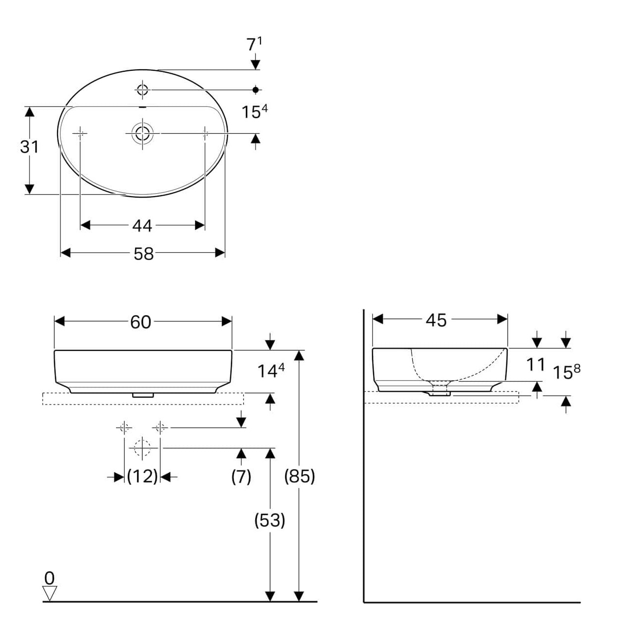 Умивальник GEBERIT VARIFORM 500.772.01.2