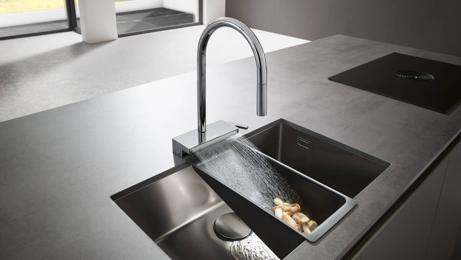 AQUNO SELECT M81змiшувач для кухнi 170, одноважiльний, з висувним душем, 3jet, sBox, хром
