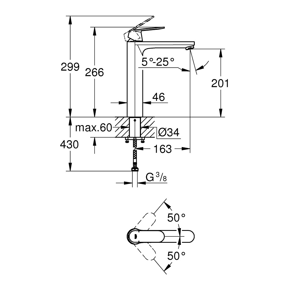 Змішувач для умивальника GROHE EUROSMART COSMOPOLITAN 23921000