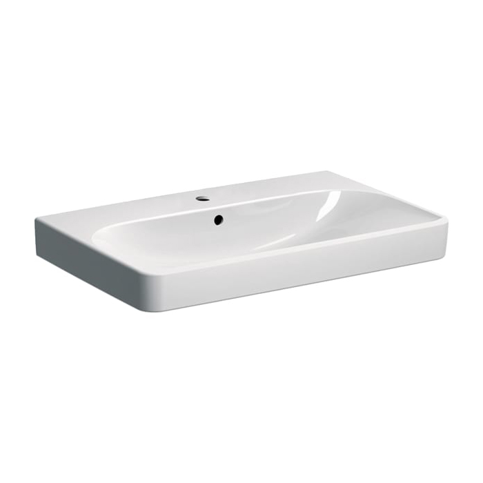 SMYLE SQUARE умивальник 75*48см, з отвором пiд змiшувач у центрi, перелив видимий