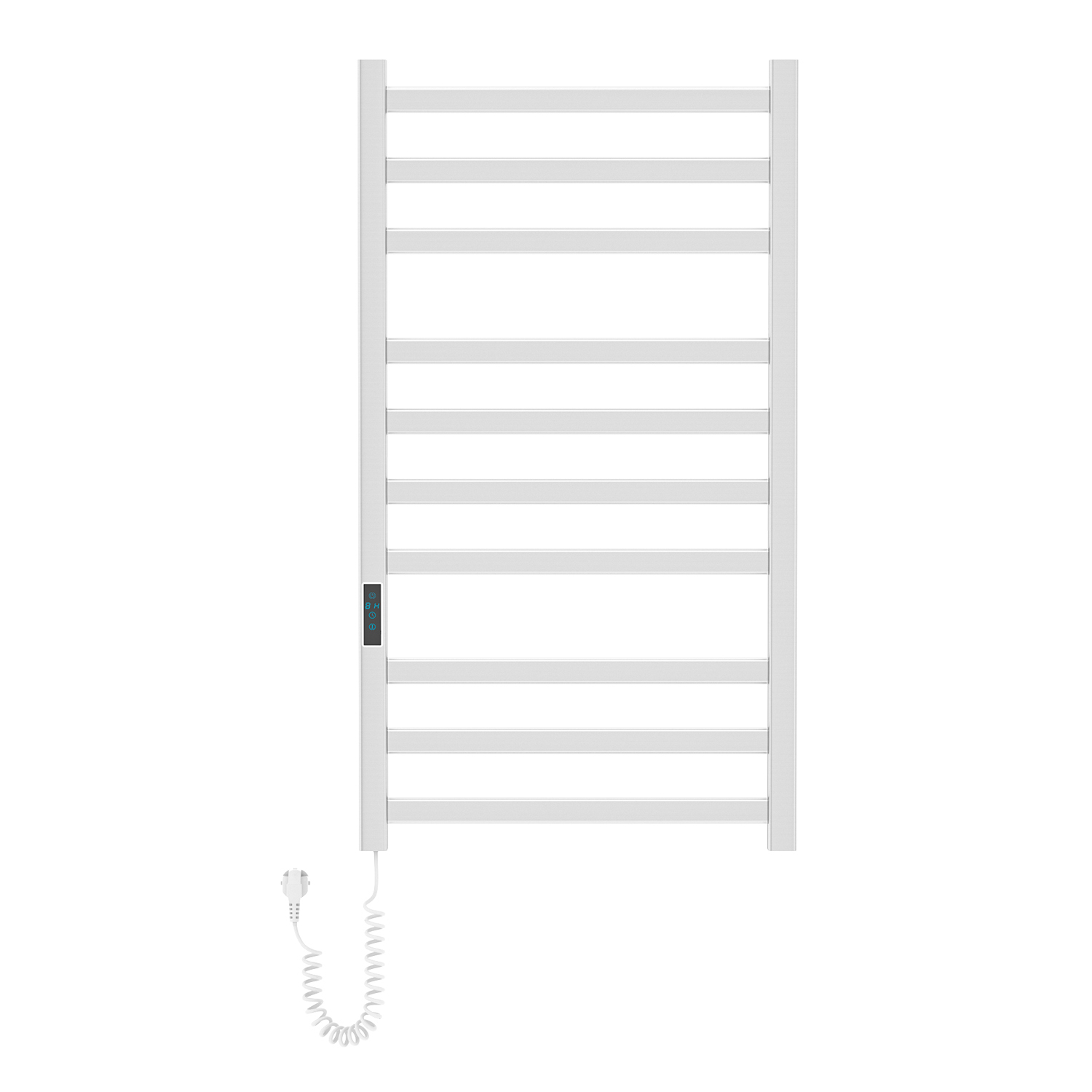 i-HEAT рушникосушарка електро, 120W, 500 * 900мм, AISI 304, 10п. (3-4-3) напівовал, стійки квадрат, таймер, терморегулятор, сталь сатин, лівий