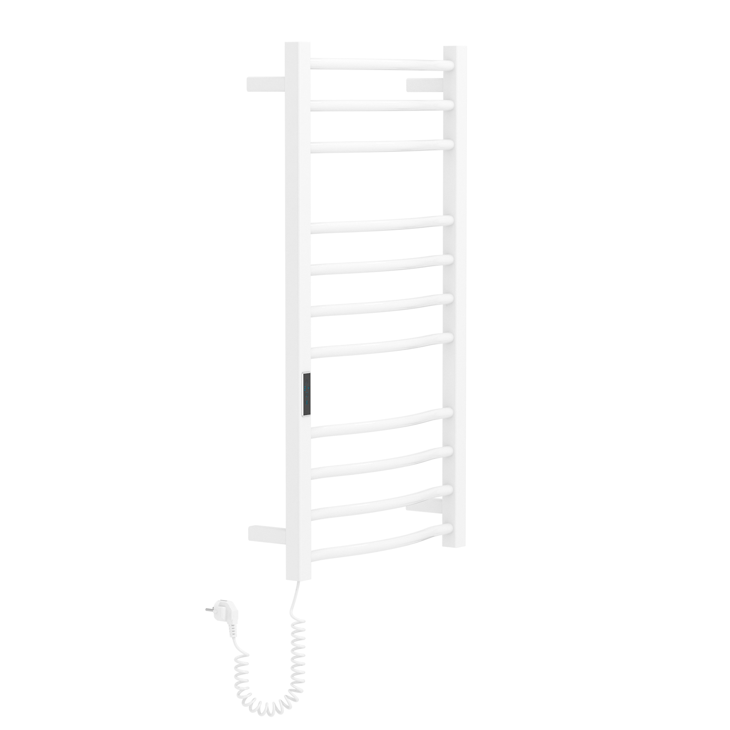 i-HEAT рушникосушарка електро, 120W, 500 * 900мм, AISI 304, 11п. (4-4-3) коло, стійки квадрат, таймер, терморегулятор, білий глянець, лівий