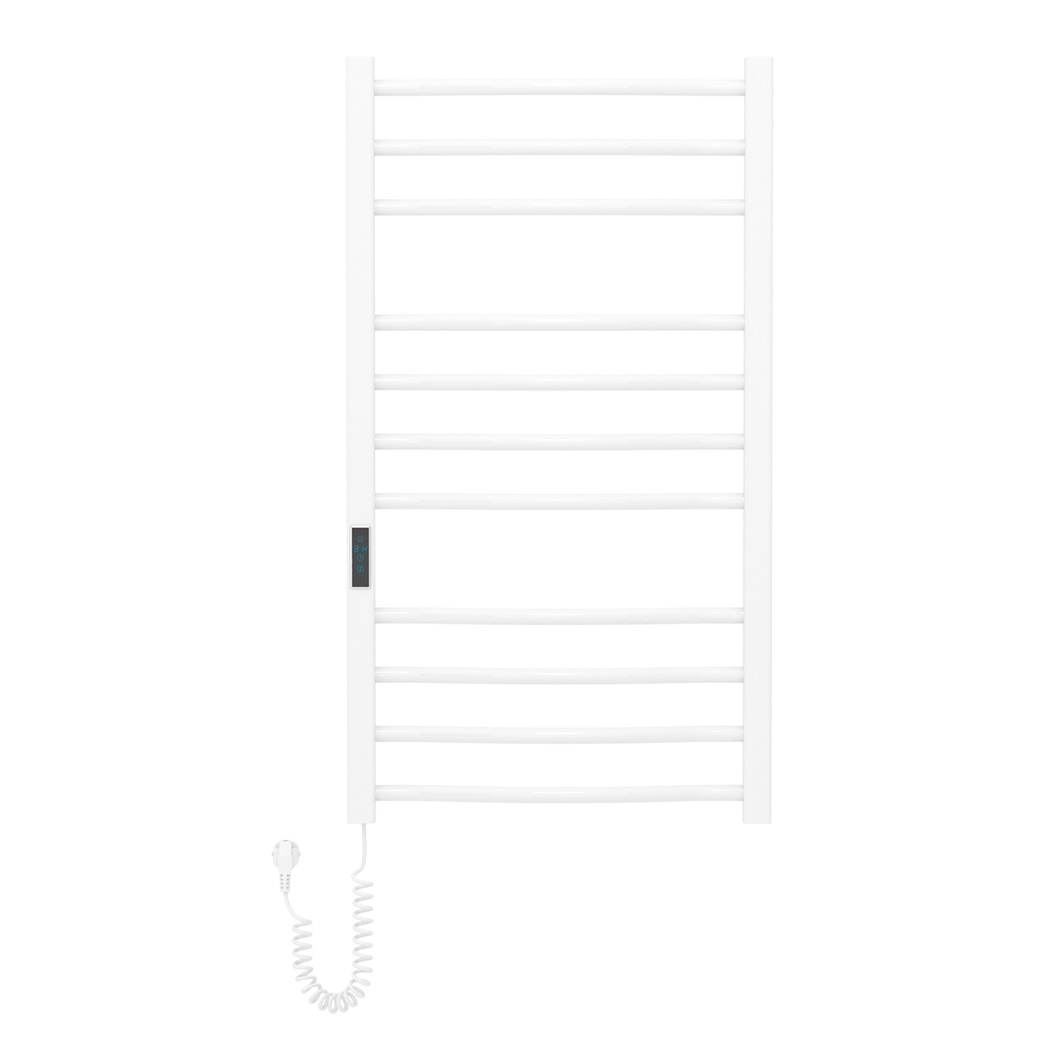 i-HEAT рушникосушарка електро, 120W, 500 * 900мм, AISI 304, 11п. (4-4-3) коло, стійки квадрат, таймер, терморегулятор, білий глянець, лівий
