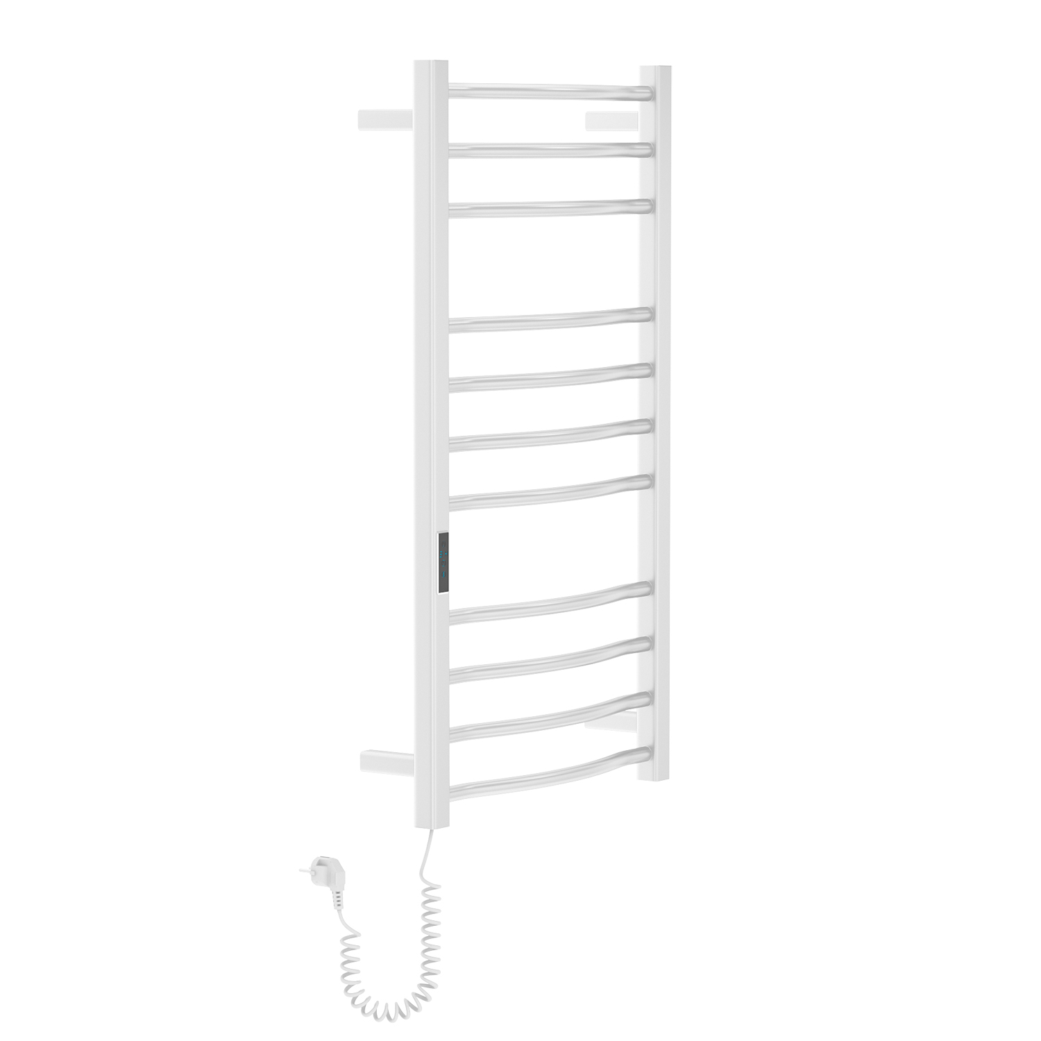i-HEAT рушникосушарка електро, 120W, 500 * 900мм, AISI 304, 11п. (4-4-3) коло, стійки квадрат, таймер, терморегулятор, сталь сатин, лівий