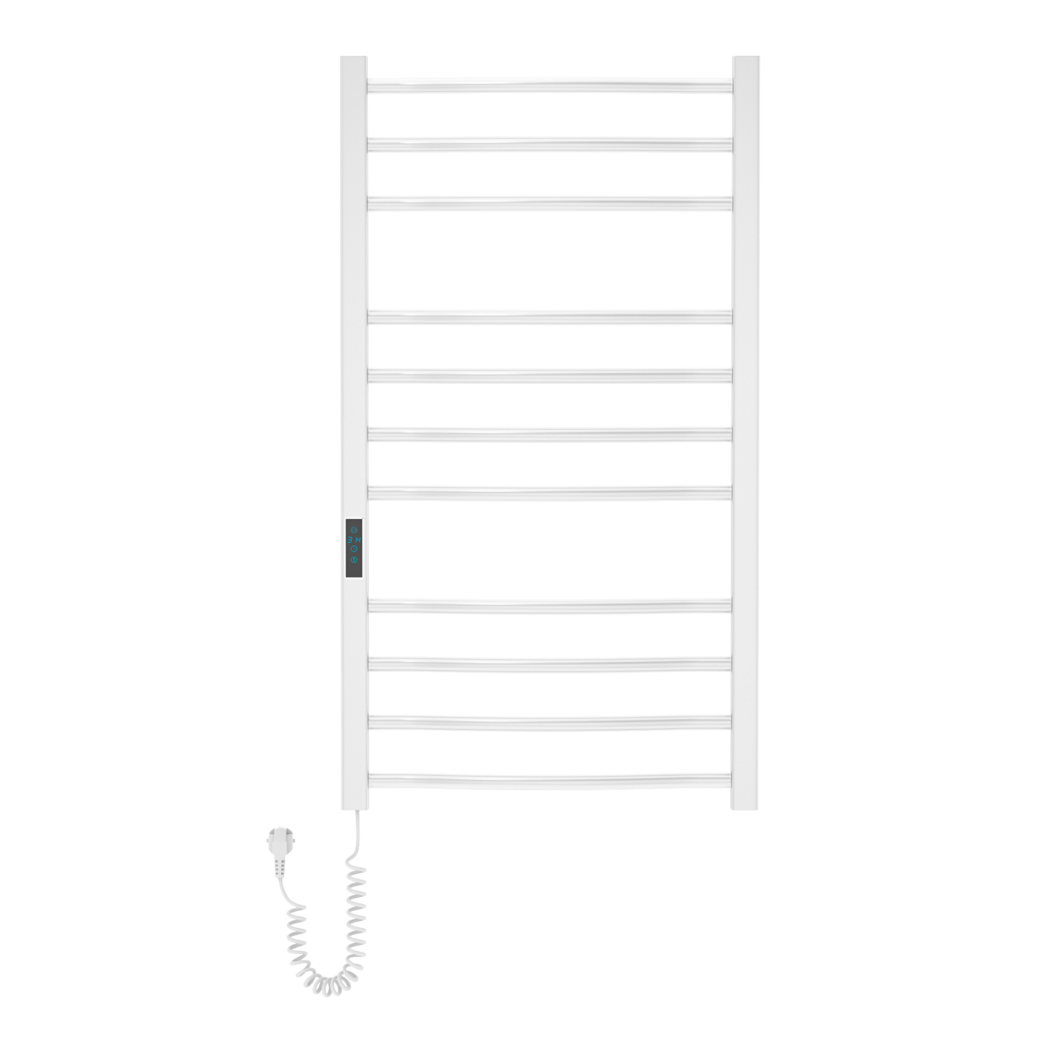 i-HEAT рушникосушарка електро, 120W, 500 * 900мм, AISI 304, 11п. (4-4-3) коло, стійки квадрат, таймер, терморегулятор, сталь сатин, лівий