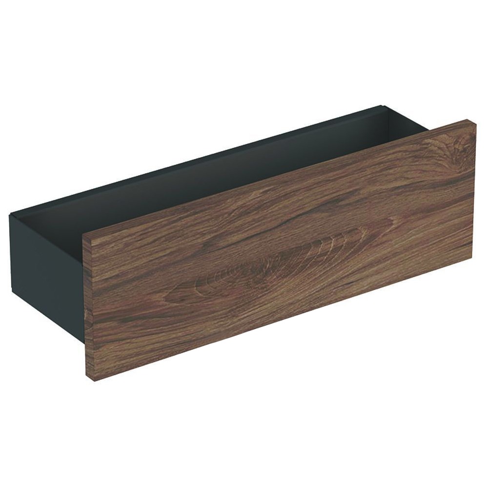 SMYLE SQUARE полка настінна 45*14,8*15см, лава/з порошковим покрыттям матовий, оріх темний/меламін зі структурою дерева