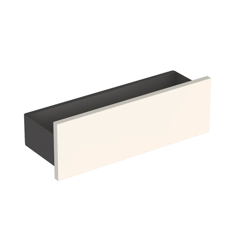 SMYLE SQUARE полка настінна 45*14,8*15см, лава/з порошковим покриттям матовий, пісочно-сірий/фарбований високоглянцевий