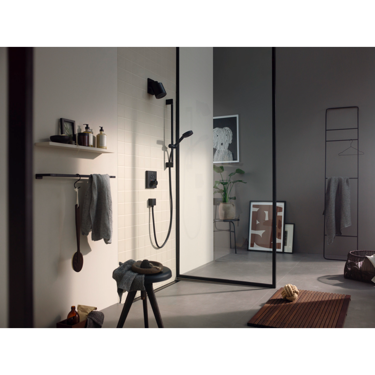 PULSIFY SELECT душовий набір (ручний душ -3р, душ стійка 65см), чорний матовий
