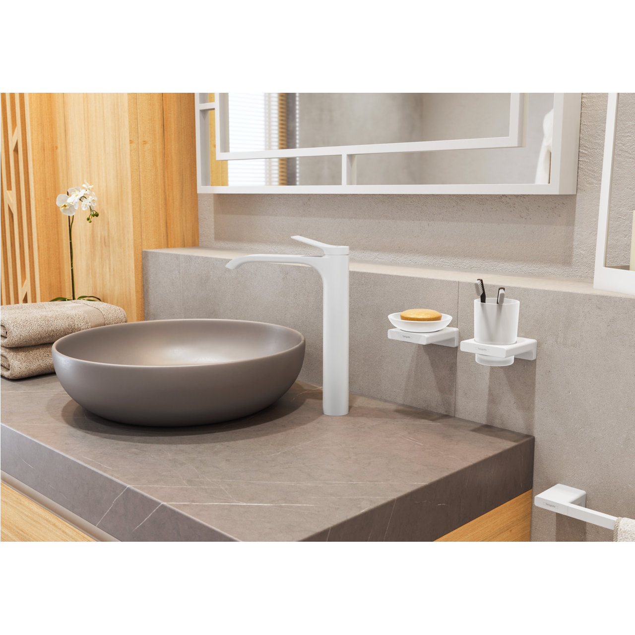 Склянка для ванної кімнати HANSGROHE ADDSTORIS 41749700, білий