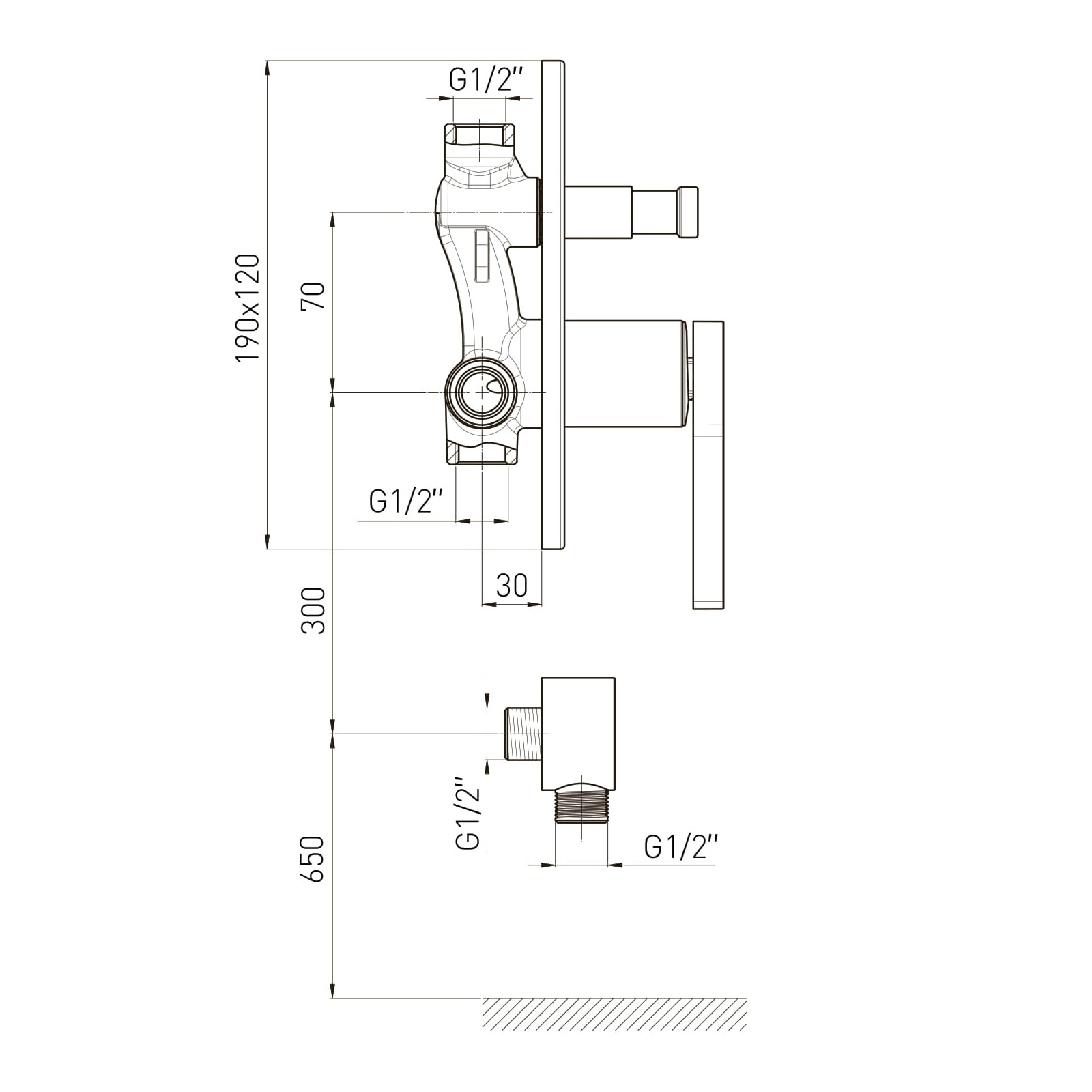 MORA змішувач прихованого монтажу, 1-F, cromo
