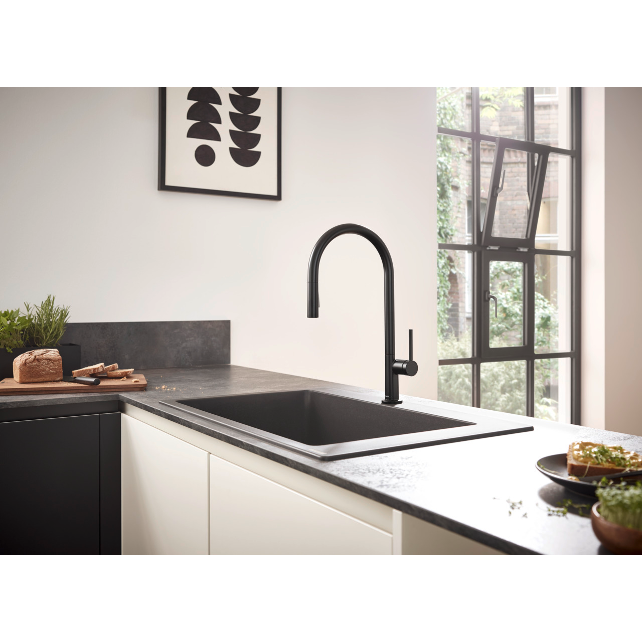 Кухонна мийка кам`яна HANSGROHE 43313170, чорний