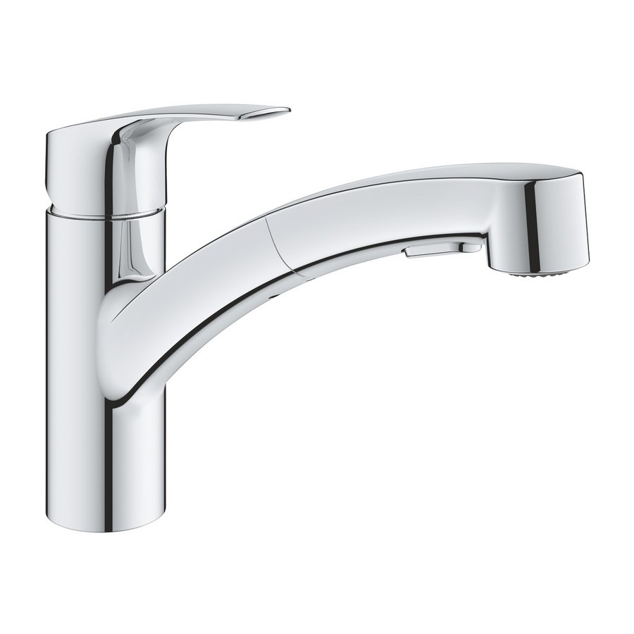 Змішвач для кухні з висувним виливом GROHE EUROSMART 30305001, хром