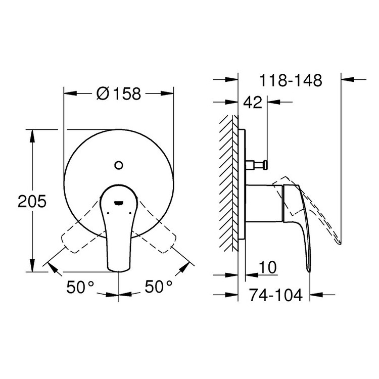 Змішувач для ванни GROHE EUROSMART 24043003